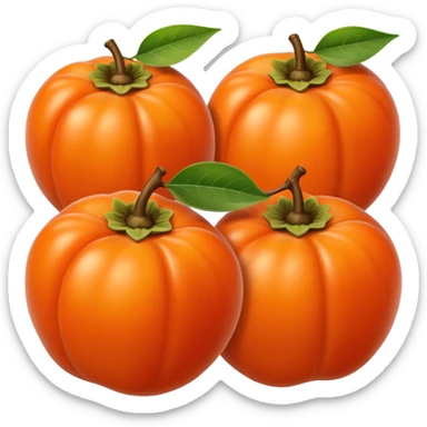 persimmon fruit spheric sticker