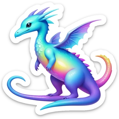 Epic complex iridescent gradients aesthetic-Fakémon-creature-scenery sticker