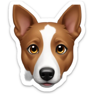 Texas heeler mix dog with brown eyes and lopsided ears sticker