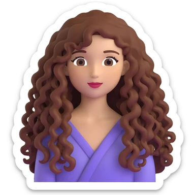 Girl with beautiful long curly hair sticker