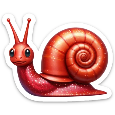 red glitter snail sticker