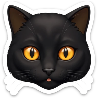 Solin wäre ein Kater mit nachtschwarzem, glänzendem Fell, kräftig gebaut und zugleich von seltener Eleganz. Sein Blick – tief und warm – scheint in die Seele zu führen, während seine Bewegung lautlos ist wie ein Schatten, der sich still an die Seite schmiegt.ihn nichts auf der Welt erschüttern. sticker