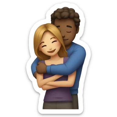 Woman hugging a man sticker
