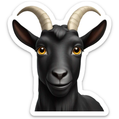black goat with white spot on head and no horns  sticker