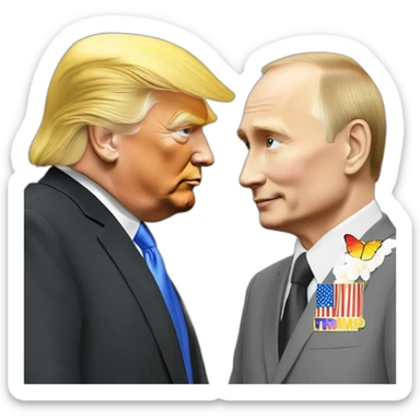 trump-and-putin-kissing,-lgbtq+ friendly, positivity, inclusiveness sticker