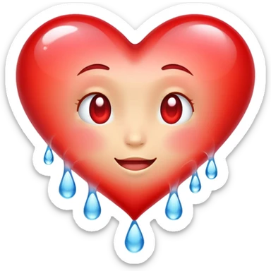 Tears of joy with heart sticker