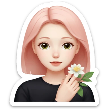 blushing with fingers sticker