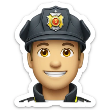 Ukrainian firefighter smile sticker