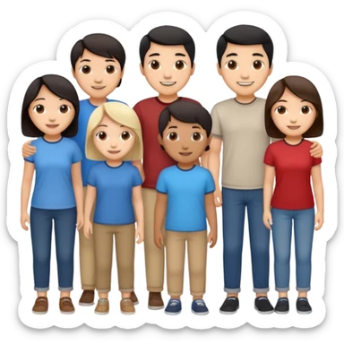 asian civil society, friendly, a group of sticker