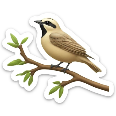 A lark sings while sitting on a branch sticker
