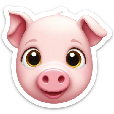Little pink pig with beautiful eyes  sticker