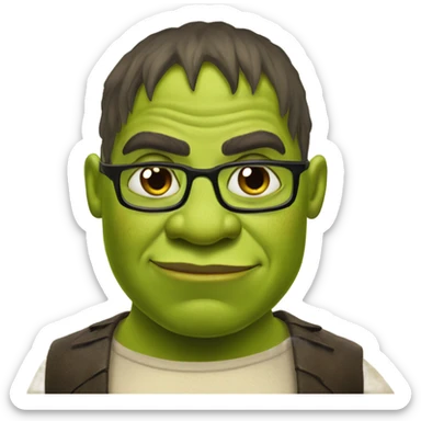 ogre shrek dressed up as kim kardashian  sticker