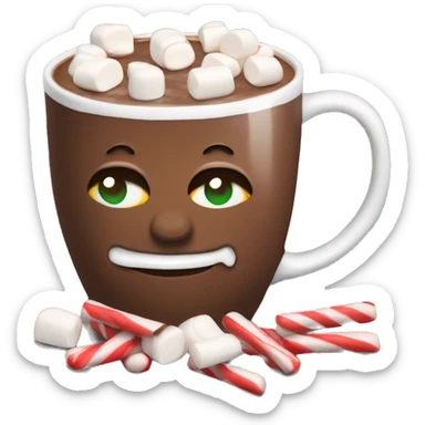Christmas Mug of hot chocolate with mini marshmallows sticker