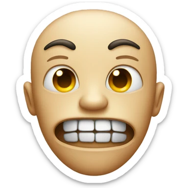 face with buck teeth with eyes squinting sticker