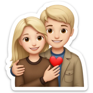 romantic girl boy sticker