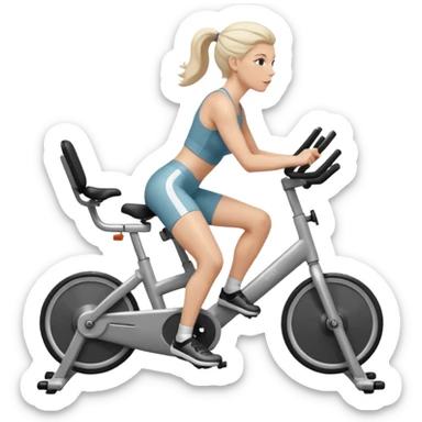 Bicycles Ergonomic bicycle of gym: seated white woman sticker