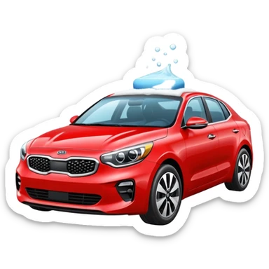 red kia car wash shop sticker