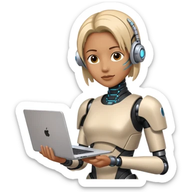 cyber punk holding laptop sticker