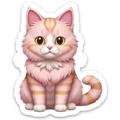 full body of Brishtish pink cat sticker