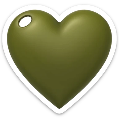Olive green heart sticker