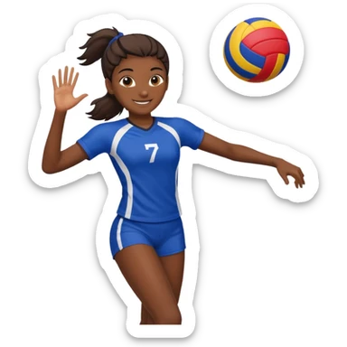 una chica morena jugando voleibol sticker