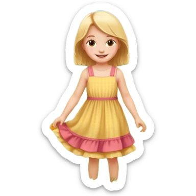 Little girl frolicking in a field sticker