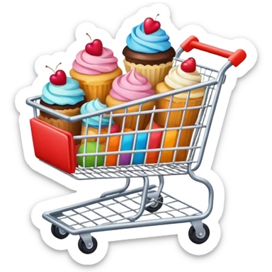 shopping cart with desserts sticker