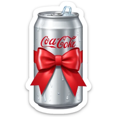 Diet coke coca cola with bow sticker