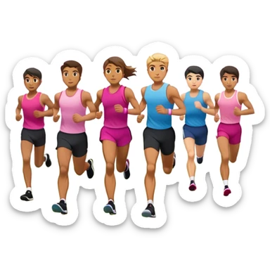 running crew in spring sakura season sticker