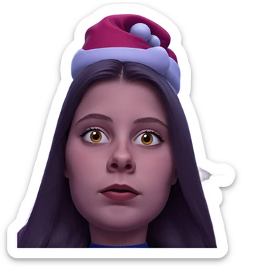 christmas portrait of girl sticker
