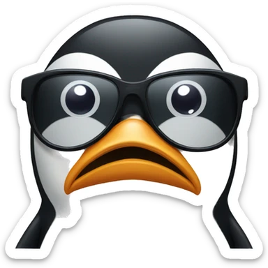 penguin with sunglasses  sticker