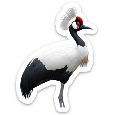 Black crowned crane sticker