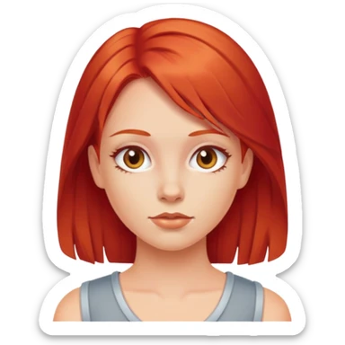 y2k style girl with red hair sticker