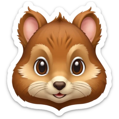 Squirrel face emoji with tail behind it sticker