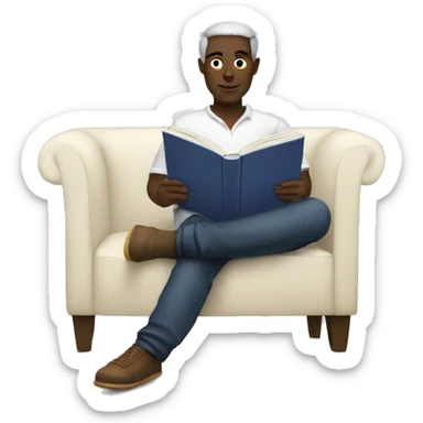 white men chilling with book sticker