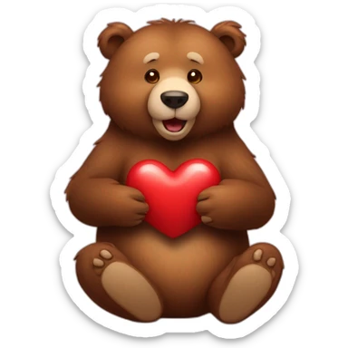 Bear giving heart  sticker