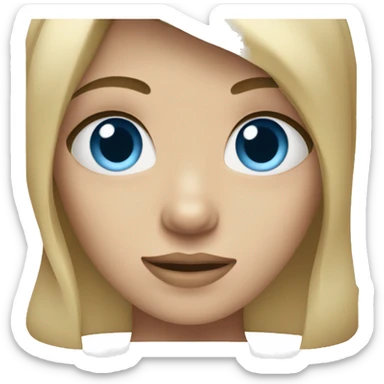 Girl with dirty blonde hair and blue eyes sticker