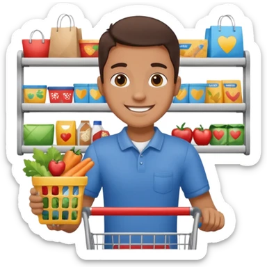 shopping in supermarket sticker