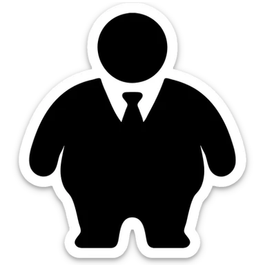 A chubby funny person in a formal suit sticker