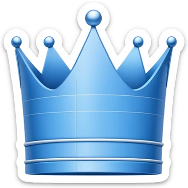 plain blue blueprint plan, side view, with a simple white line crown sketch sticker