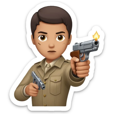 un personne qui tire avec un pistolet  sticker
