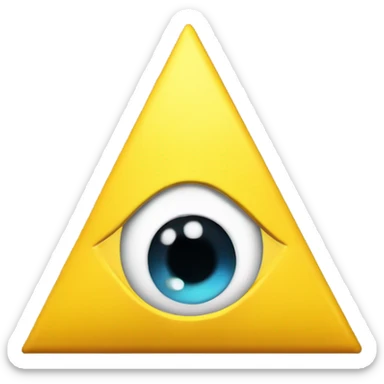 Bill Cipher, Eye of Providence, Yellow Triangle with single eye and bowtie and top hat. sticker