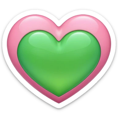 A oink and green heart sticker