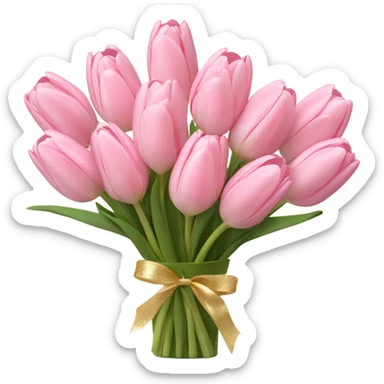 Cute Bouquet of Light pink tulips with blinks sticker