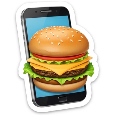 picture of a hamburguer inside of a phone sticker