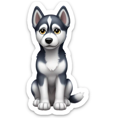 Husky puppy full body sticker
