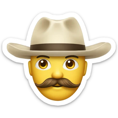 Honbre con bigote y sombrero con una cadena de oro sticker