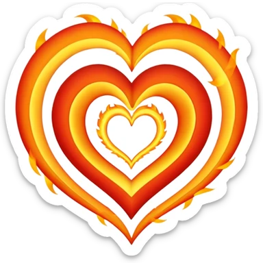 heart spiral and fire sticker