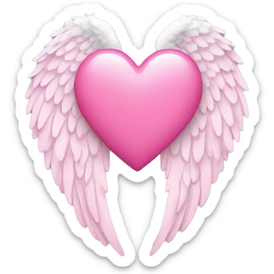 Pink Heart with Angels wings  sticker