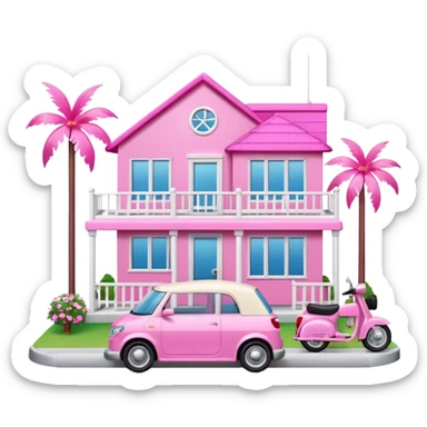 Barbie dream house Caravan motorbike tuk tuk  sticker